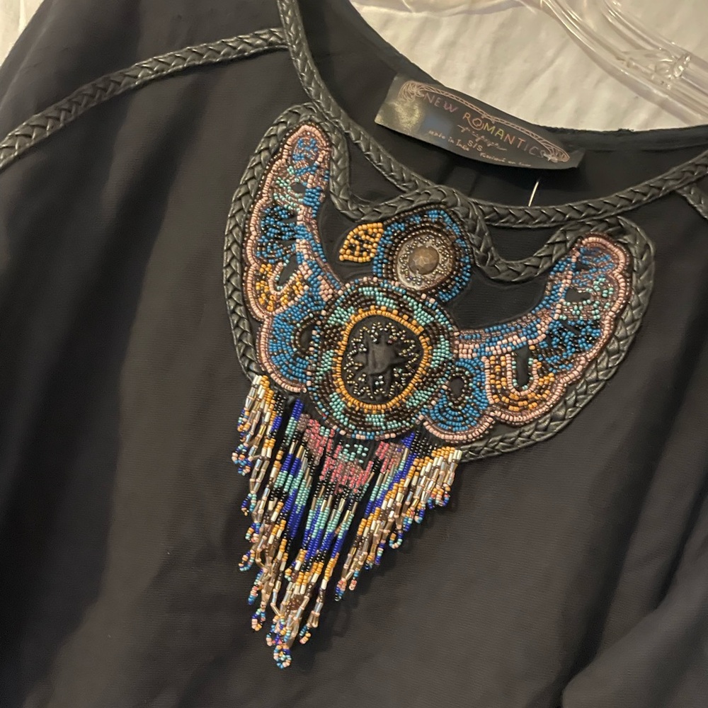 Free People/ New Romantics collab Beaded top- M , NWT